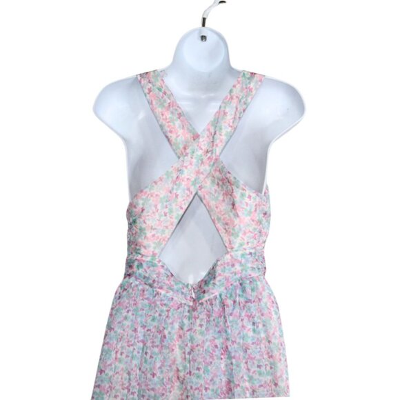 Lovers and Friends women's dress size S floral print cross back slit Deacon gown - Picture 9 of 12